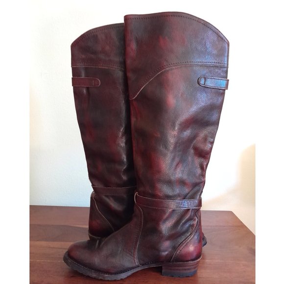 women's Frye dark brown leather knee high boots sz 7 made in Spain - Picture 9 of 13